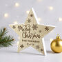 Personalised Merry Christmas Wooden Star Decoration, thumbnail 3 of 4