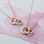 Personalised 9ct Gold Double Hoop Names Necklace, thumbnail 5 of 9