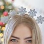 Metal Silver Snowflake Christmas Headband, thumbnail 1 of 2