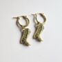 Gold Plated Cowboy Boot Huggie Hoop Earrings, thumbnail 4 of 5