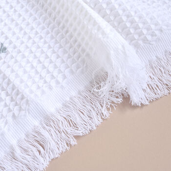 Personalised White Christening Shawl With Cross, 7 of 7