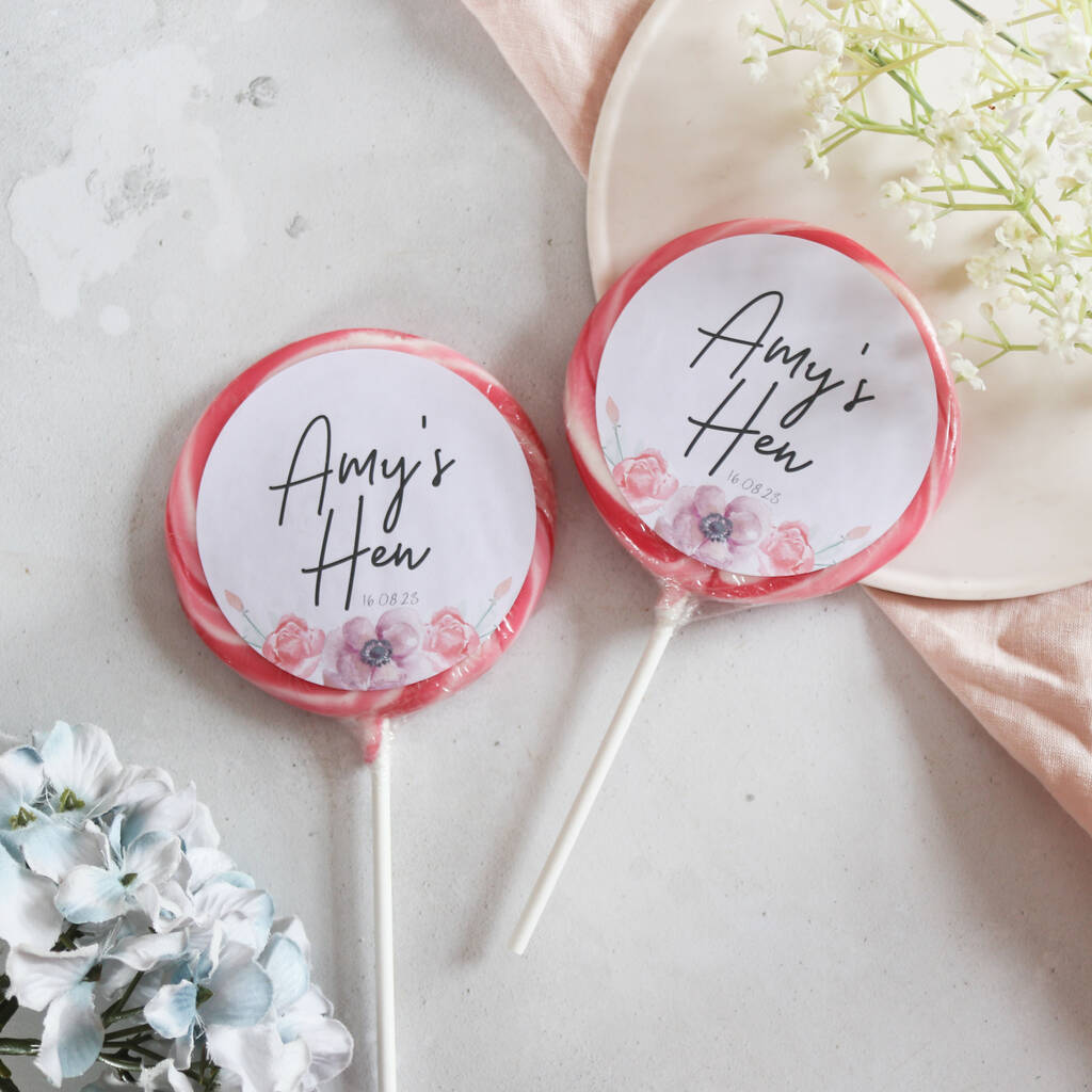 Personalised Floral Giant Hen Party Lollipops, 1 of 4