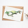 T Rex Dinosaur Hand Painted Greetings Card, thumbnail 1 of 3