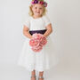 Cap Sleeve Flower Girl Child Dress With Colour Sash, thumbnail 1 of 8