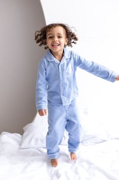 'When I Wake' Personalised Embroidered Front And Back Button Through Pyjamas, 6 of 12