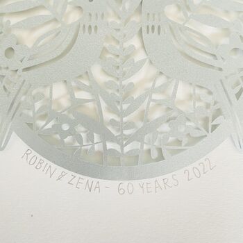 Personalised 60th Wedding Anniversary Paper Cut, 4 of 12