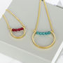 Gold Plated Arc Birthstone Necklace, thumbnail 3 of 7