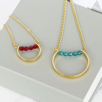 Gold Plated Arc Birthstone Necklace, 3 of 7