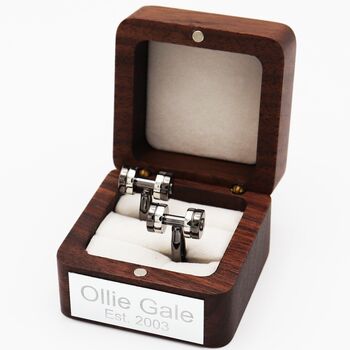 Personalised Dumbbell Cufflinks, 2 of 3