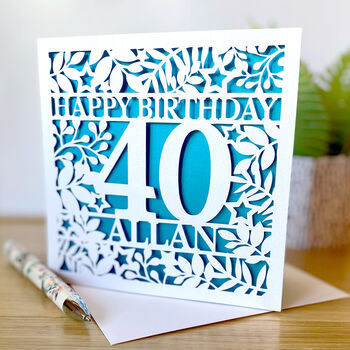 Personalised Age And Name Botanical Birthday Card, 2 of 3