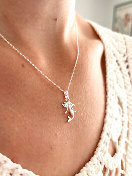 Sterling Silver Mermaid Pendant Necklace, 6 of 7