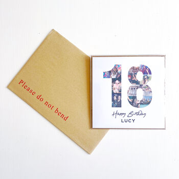Personalised 18th Birthday Photo Collage Card, 7 of 8