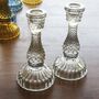 Clear Glass Dinner Candlestick Two Sizes, thumbnail 3 of 10