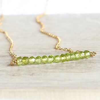 August Birthday Real Peridot Necklace, 4 of 7
