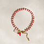 Rose Quartz Gemstone Gingham Necklace With Heart And Fruit Charms, thumbnail 6 of 7
