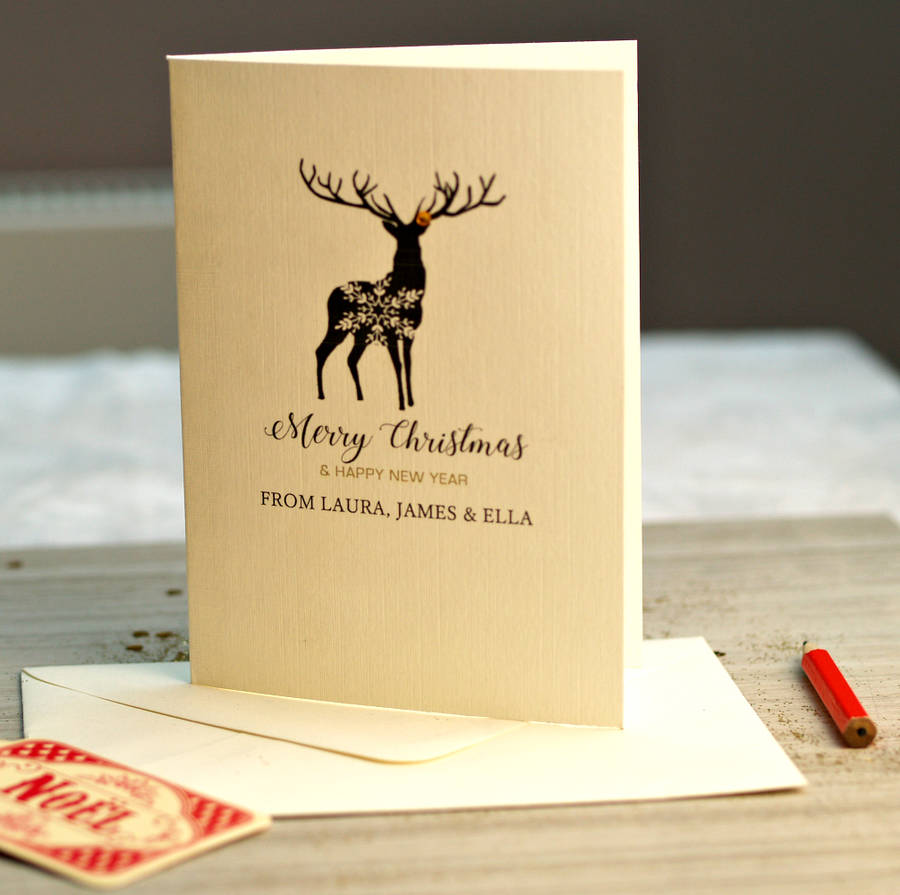Christmas Personalised Stag Cards Pack By Beautiful Day ...