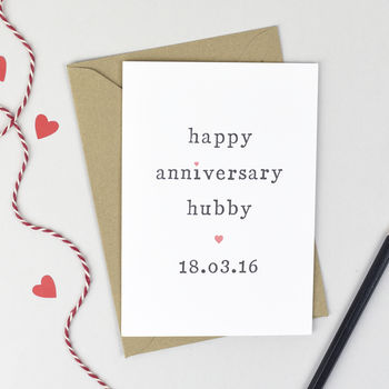 Personalised Happy Anniversary Hubby Or Wifey Card, 2 of 4