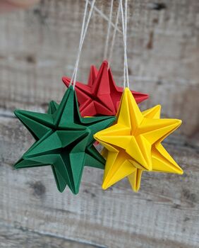 Colourful Origami Paper Star Bauble Decoration, 4 of 9