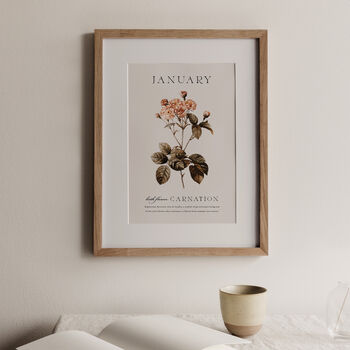 Birth Flower Wall Print 'Carnation' For January, 2 of 9