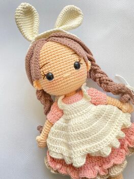 Organic Handmade Crochet Doll With Removable Clothes, 10 of 12