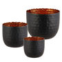 Three Black And Copper Metal Candle Holders, thumbnail 2 of 4