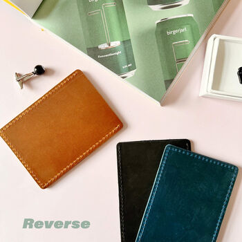 Genuine Leather Card Holder Wave Edge Slim Design, 5 of 10