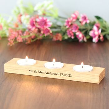 Personalised Candle Holder With Three Tea Lights, 3 of 10