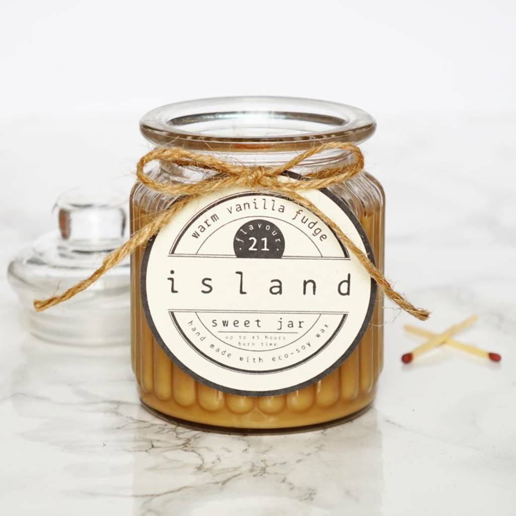 Warm Vanilla Fudge Scented Soy Candle By Island 0340
