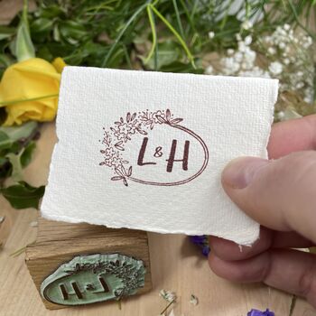 Monogram Rubber Stamp – Floral Border, 3 of 6