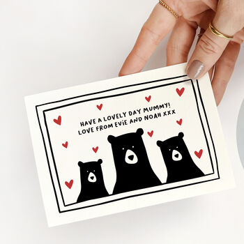 Personalised Build Your Own Mummy And Baby Bear Card, 4 of 4