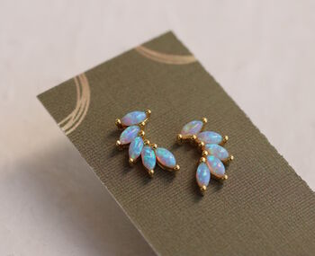 Opal Turquoise Wing Stud Earrings, 7 of 8