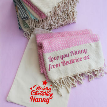 Personalised Cotton Throw, Cotton Anniversary Gift, 11 of 12