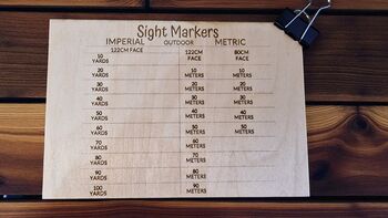 Custom Archery Scoreboard And Sightings Set Plus Pen, 2 of 10