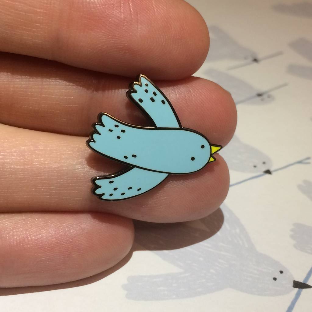 Granma's Bird Pin Enamel Badge, 1 of 2