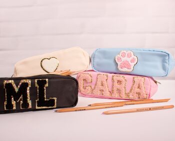 Personalised Pencil Case With Glitter Or Pearl Letters, 2 of 12