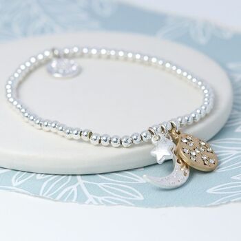 Crescent Moon, Star And Disc Bracelet, 2 of 2