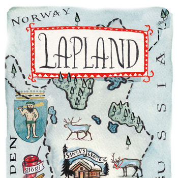 Map Of Lapland Christmas Card, 2 of 3