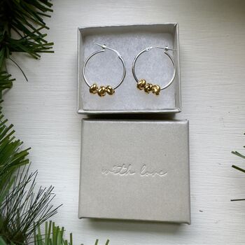 Gold Plated Knot Hoop Earrings, 5 of 6