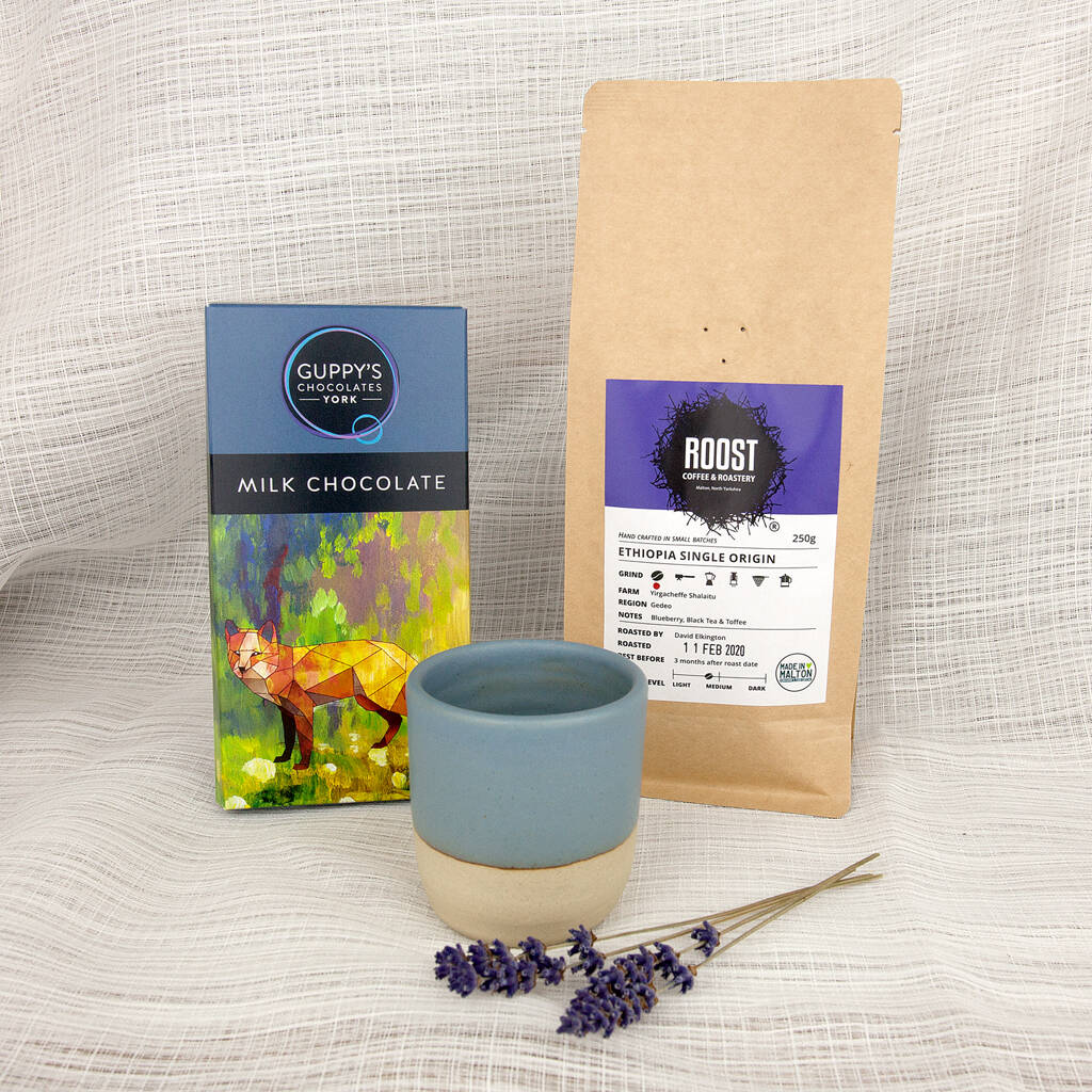 Speciality Coffee, Espresso Cup And Chocolate Gift Set By