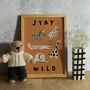 'Stay Wild' Illustrated Kids Print With Animals, thumbnail 1 of 2