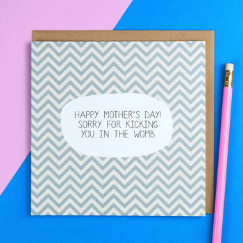 sorry for kicking you in the womb chevron card by paper plane ...