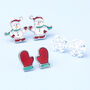 Winter Wonderland Silver Plated Christmas Earring Set, thumbnail 5 of 6