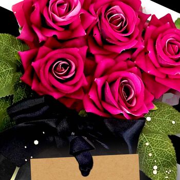 Handmade Scented Velvet Roses Valentines Card, 8 of 9