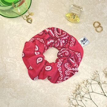 Cotton Scrunchie Hair Tie, Paisley Style, 4 of 8