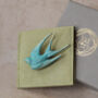 Blue Swallow Bird Brooch, thumbnail 8 of 8