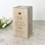 Personalised Any Message Red Heart Wood Tea Light Holder 10cm, thumbnail 1 of 5