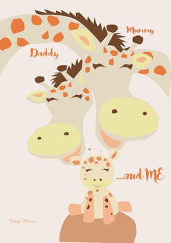 Personalised Family Giraffe Print, 3 of 3