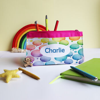Personalised Rainbow Bubble Pencil Case, 3 of 12