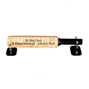 Personalised Cricket Bat Mini With Optional Stand, 6 of 8