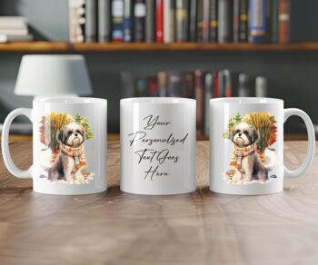 Personalised Shih Tzu Autumn Dog Walk Keepsake Gift Mug, 2 of 2
